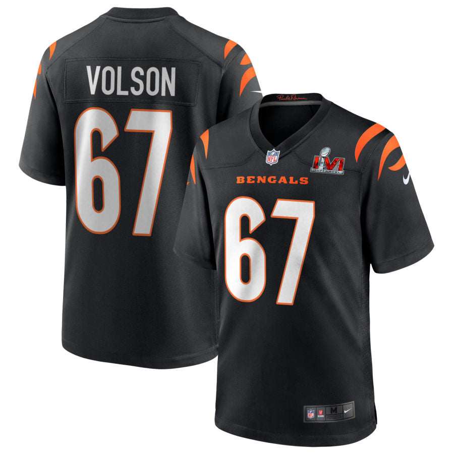 Cordell Volson Cincinnati Bengals  Super Bowl LVI Game Jersey - Black
