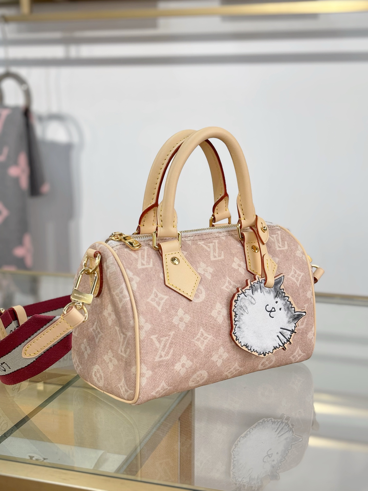 TOP Louis Vuitton LV Speedy Bandoulière 20 Monogram Bag 20.5 x 13.5 x 12 cm - Apricot