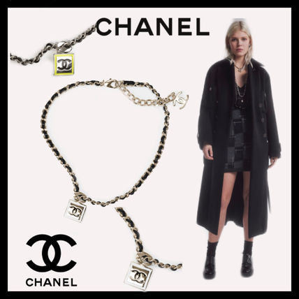 TOP CHANEL Chain Rope Square Necklace