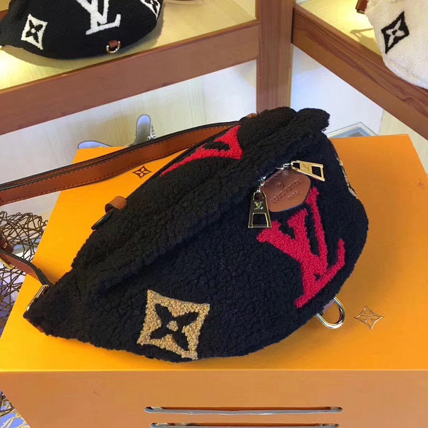 TOP Louis Vuitton LV LV Teddy Bumbag 17.78 ×35.56 ×12.7 cm- BLACK/RED