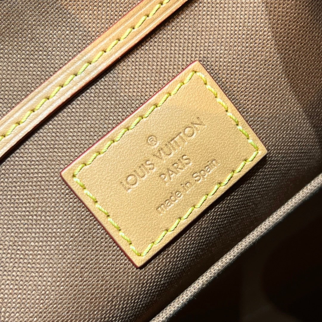 TOP Louis Vuitton LV L*V Montsouris Monogram BB Backpack - Tan
