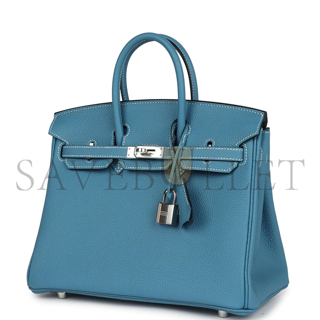 HERMÈS MASTER BIRKIN 25 BLUE JEAN TOGO PALLADIUM HARDWARE (25*20*13cm)