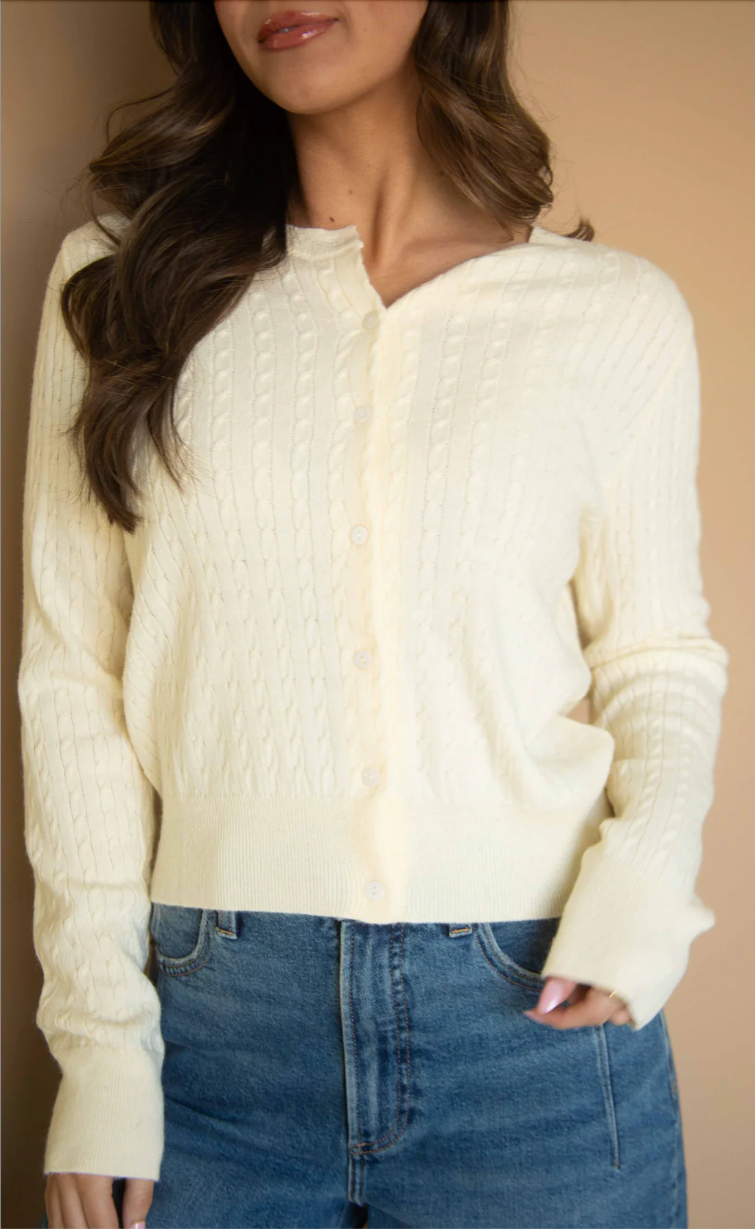 soft serve cable knit sweater