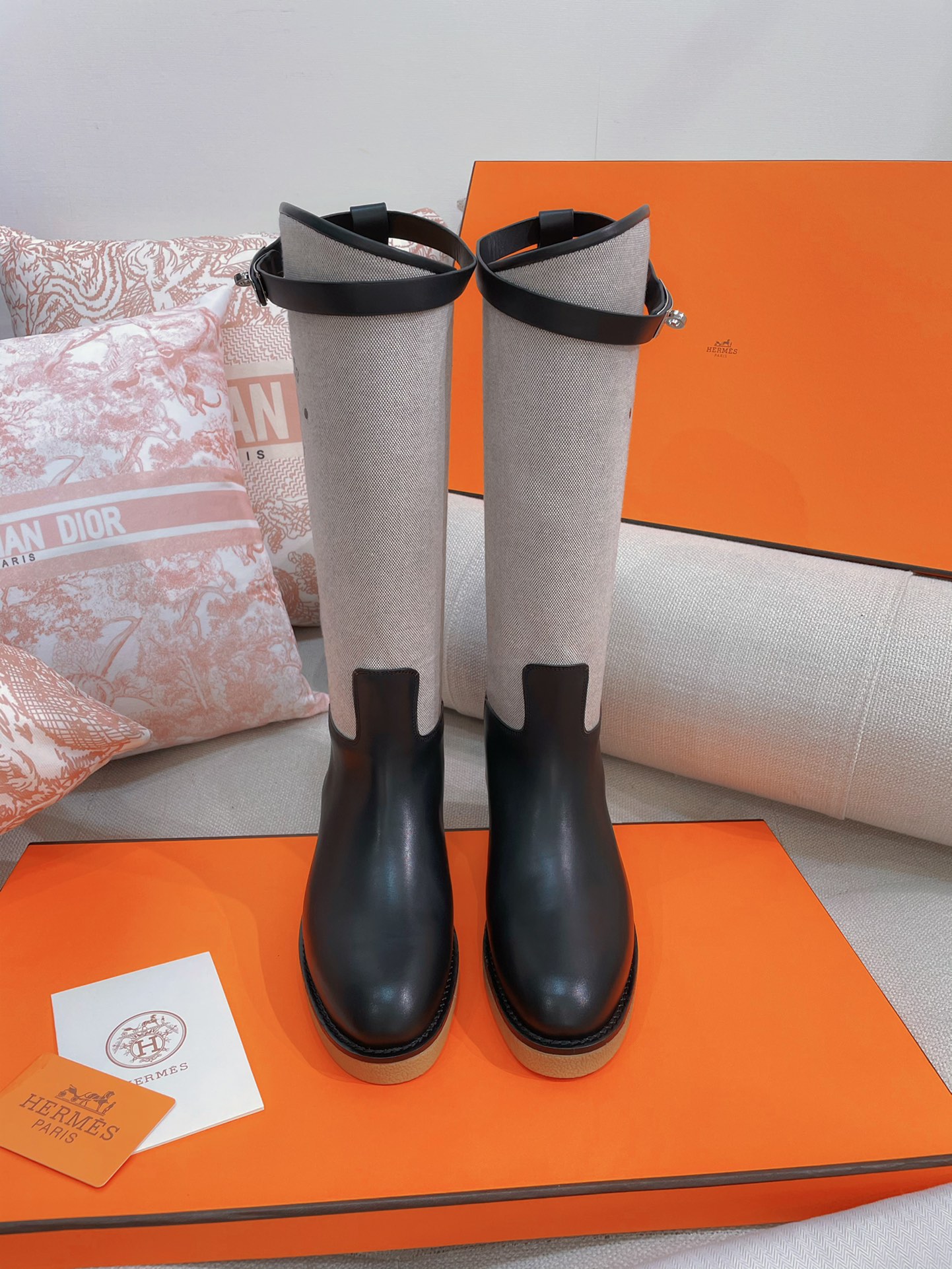 TOP HERMES Kelly Bottes Jumping - Black