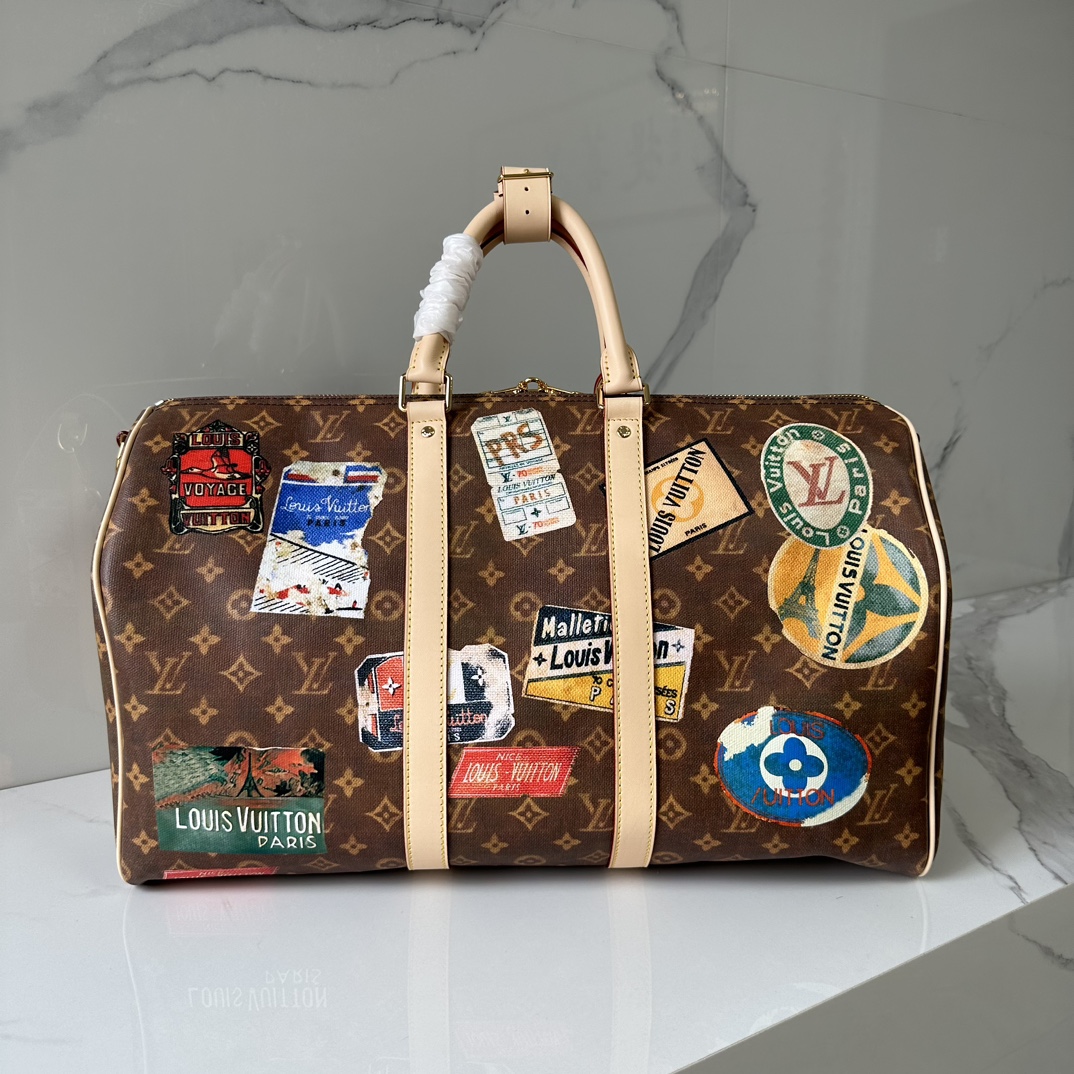 TOP Louis Vuitton LV Keepall Bandoulière 45 Handbag 45 x 27 x 20 cm- GHW