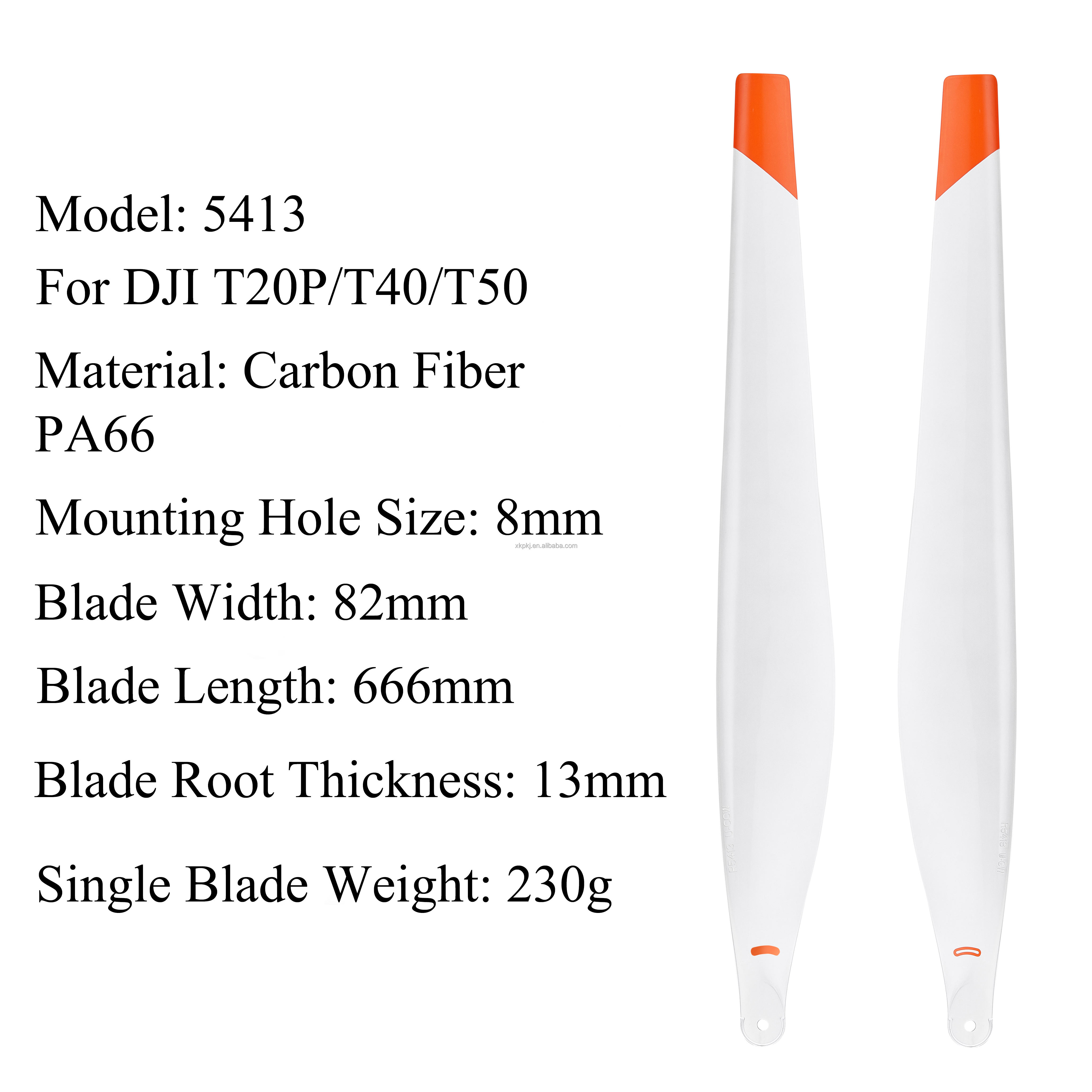 Agras T50 U CCW Full White Propeller for DJ T50 Plant Protection Drone Upper Blade Propeller R5413 One Pair