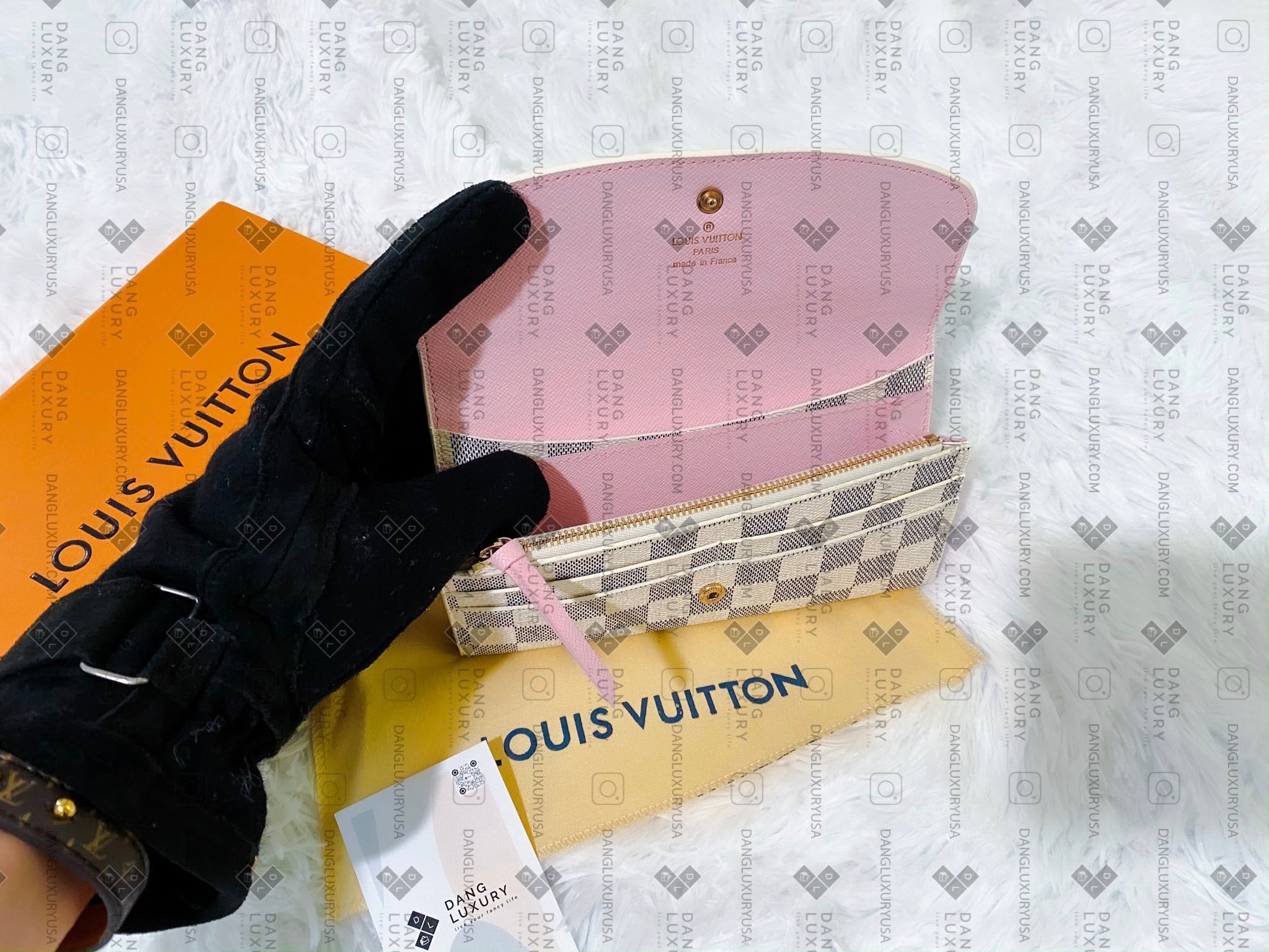 TOP Louis Vuitton LV Emilie Wallet Damier Azur