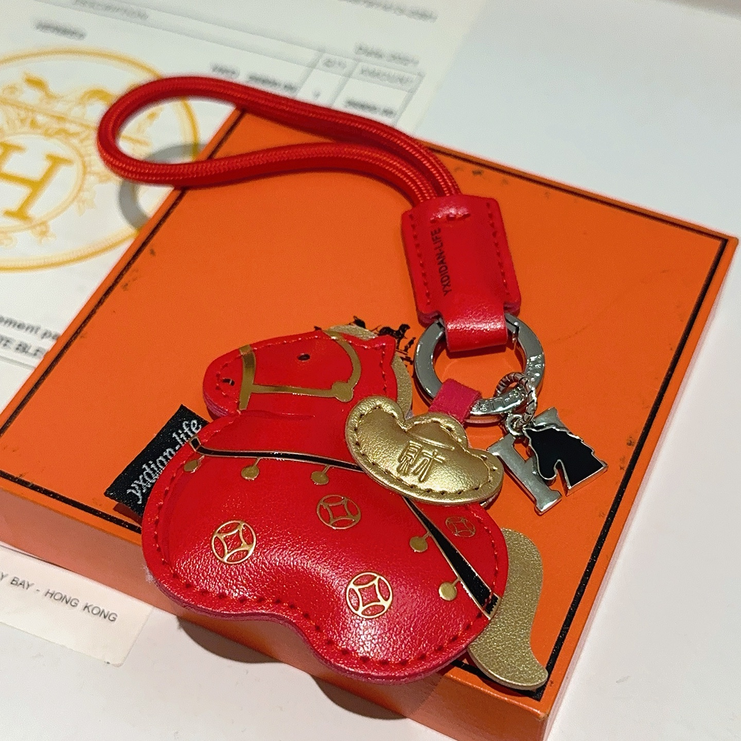 TOP HERMES Key Chain - Red