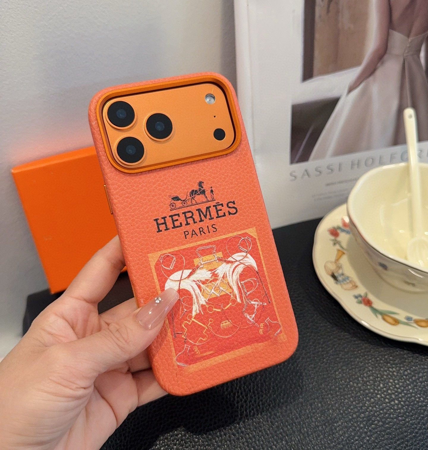 TOP HERMES Iphone Phone Case - Orange