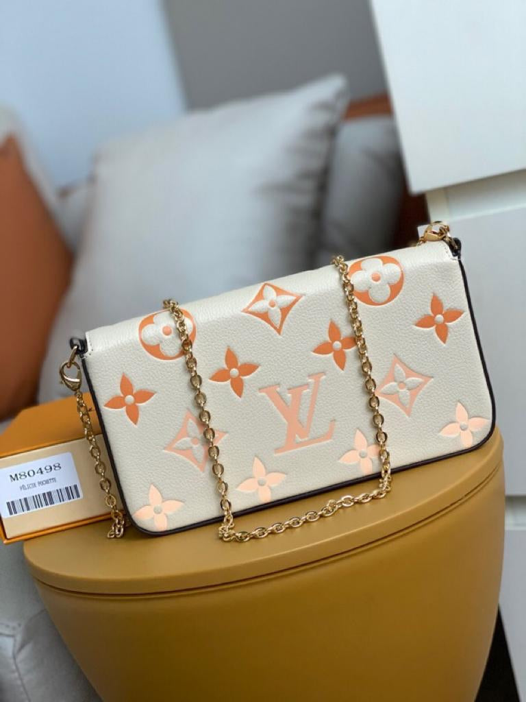 TOP Louis Vuitton LV £V Felicie Pochette By The Pool 21X12X3cm - Orange