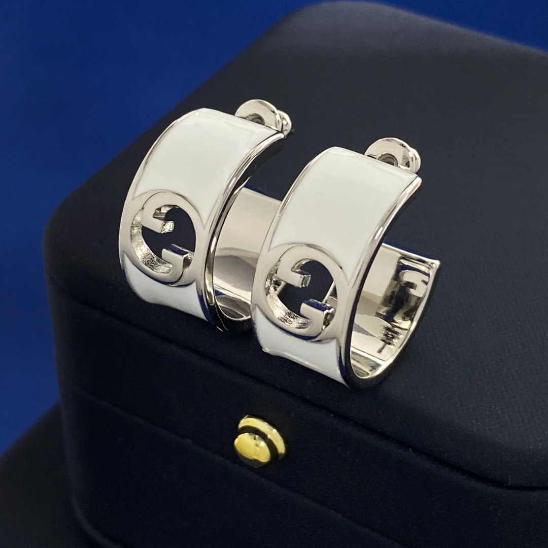 TOP GUCCI Enamel Earrings-2 Colors