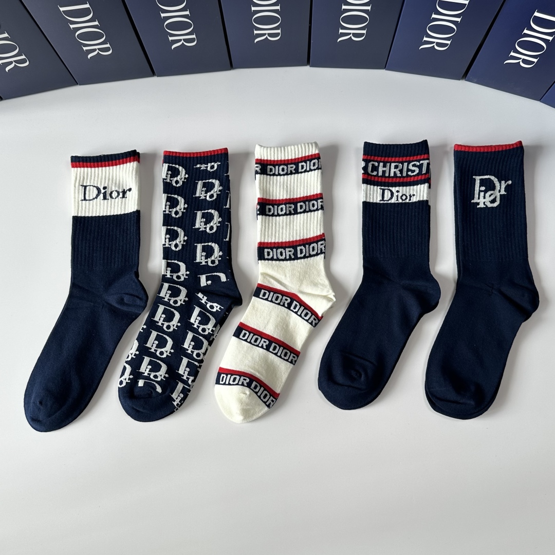 Top Christian Dior Socks - 5 Pieces as a Set