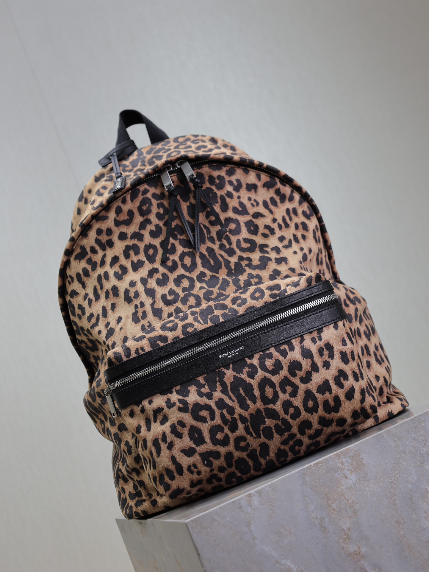 TOP Yves Saint Laurent YSL Leopard Backpack 30x38x17cm - Brown