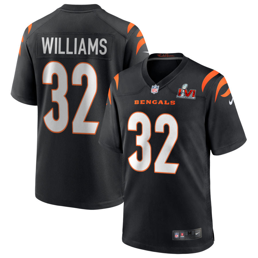 Trayveon Williams Cincinnati Bengals  Super Bowl LVI Game Jersey - Black