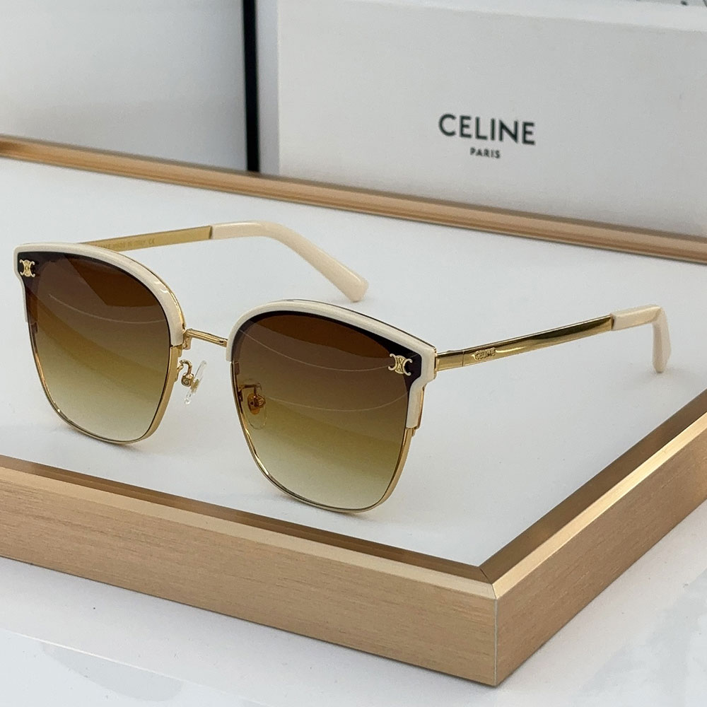 TJ Celine  Metal Front Frame Logo  sunglasses Top quality （Replica）