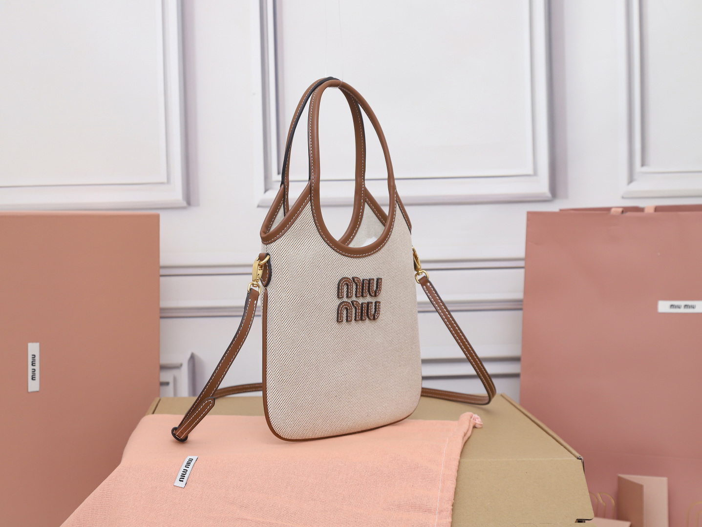 TOP Miu Miu Tote Bags 20x24cm/35x40cm - Beige