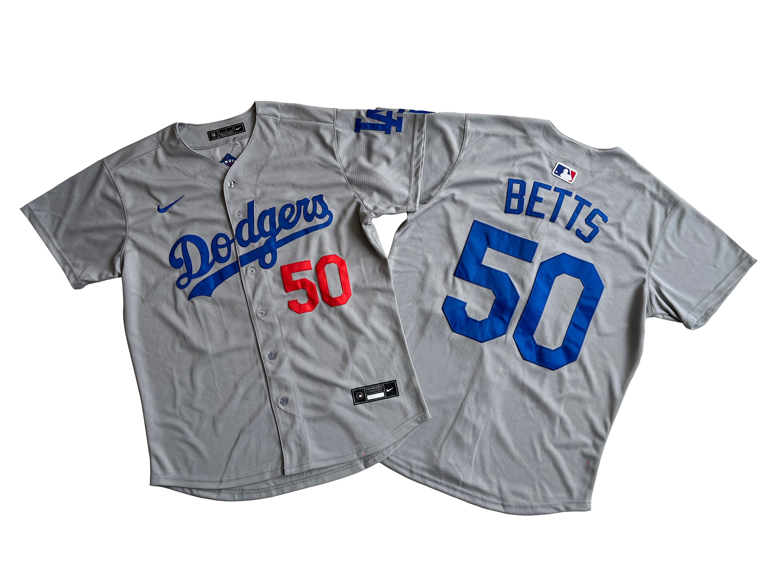 Men's Los Angeles Dodgers Mookie Betts #50 Gray Home Limited Player Jersey