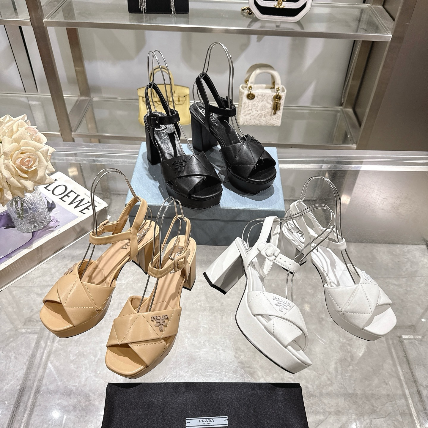 TOP PRADA 8.5cm High Heel Sandals - 3 Color