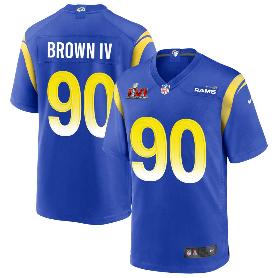 Earnest Brown IV Los Angeles Rams  Super Bowl LVI Game Jersey - Royal