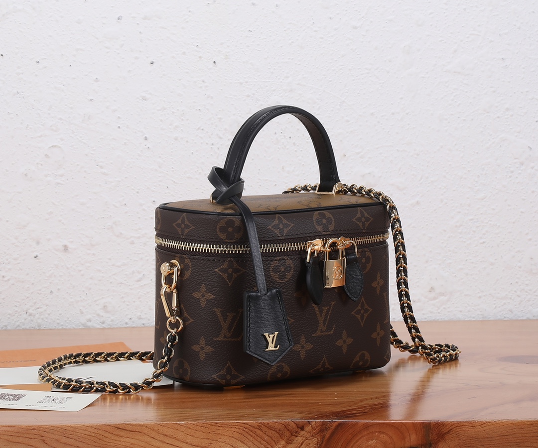 TOP Louis Vuitton LV Nice Cosmetic Bag In Monogram And Monogram Reverse Canvas Bag  19 x 13 x 11 cm