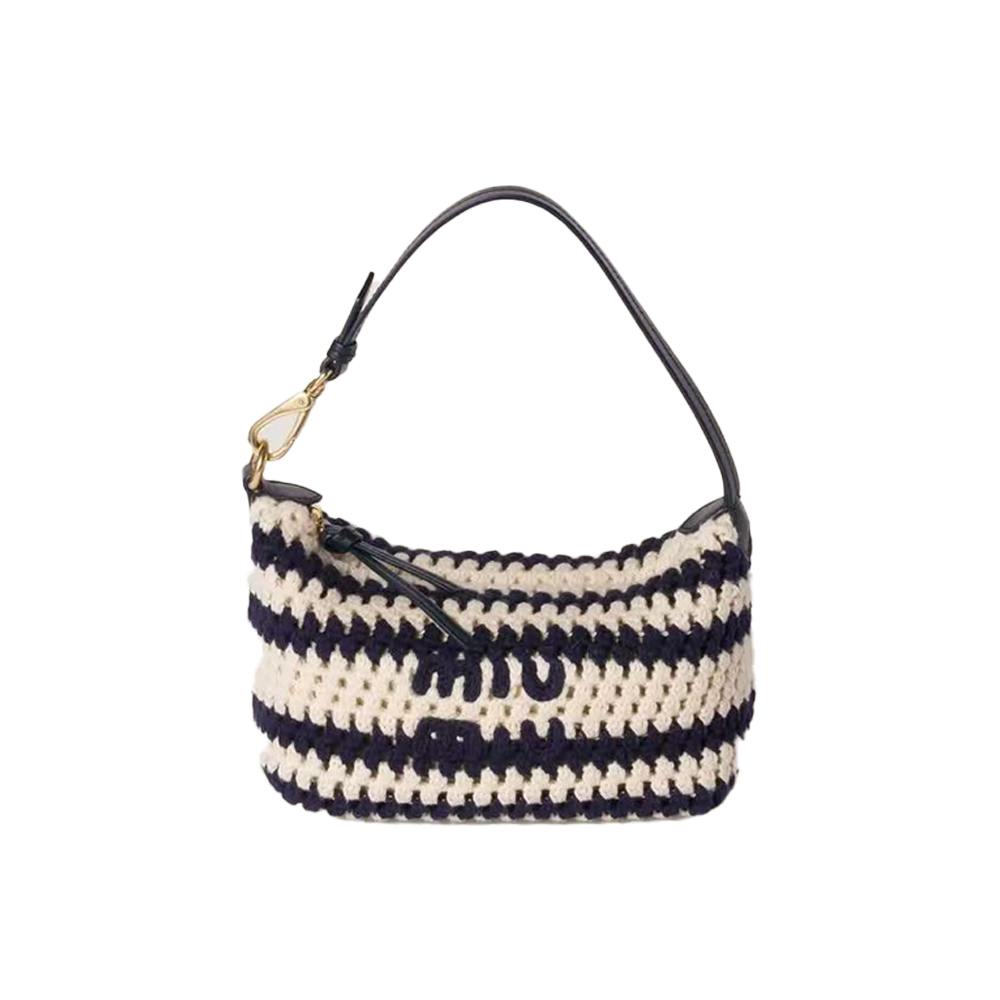 Miu Miu striped crochet shoulder bag (10A Mirror Version)