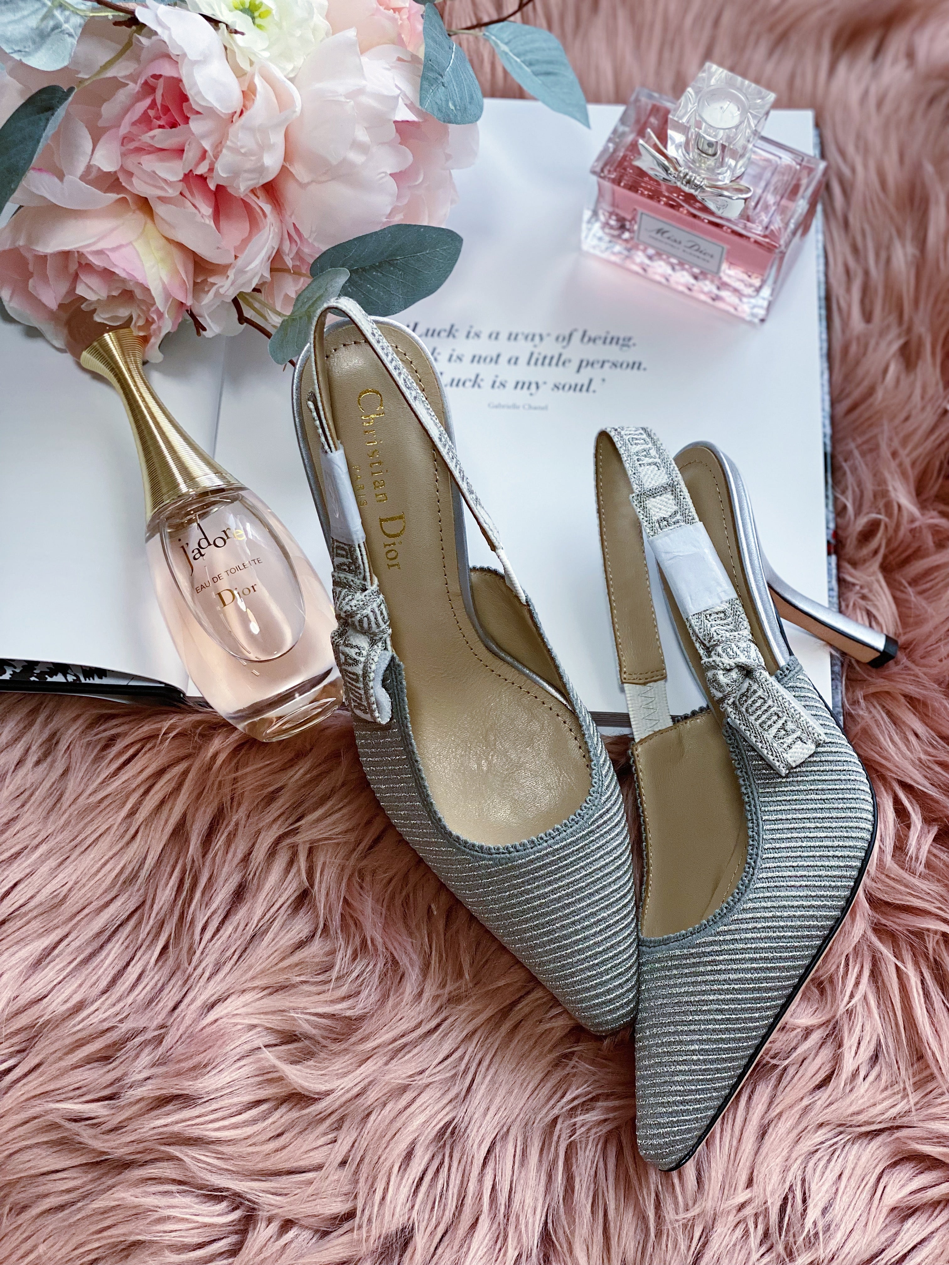TOP Christian Dior Slingback High Heels - Grey