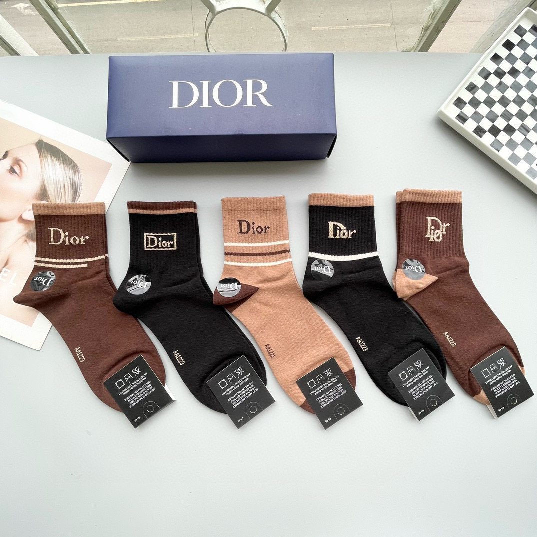Top Christian Dior Socks - 5 Pieces as a Set