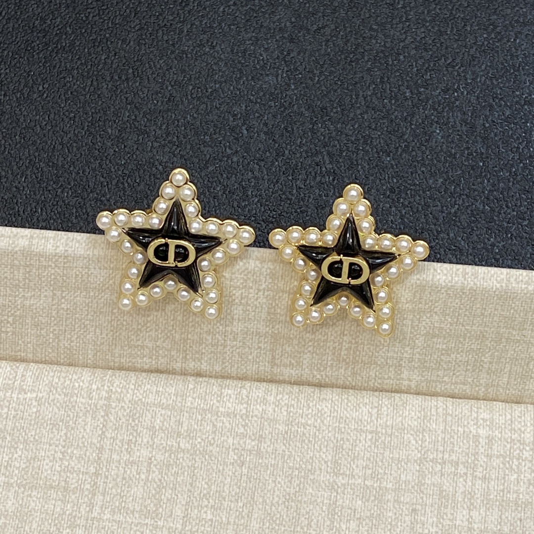 TOP Christian Dior Earrings - Black and Gold