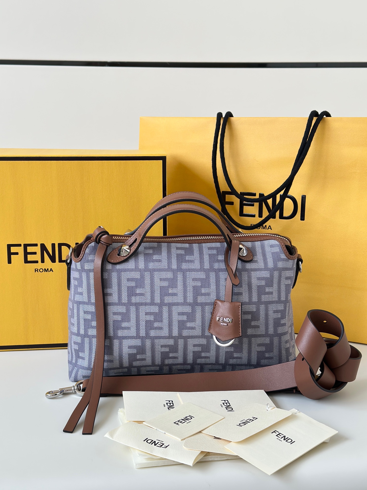 TOP FENDI Boston By The Way Bag 20/9/12cm&28/12/18cm - Denim