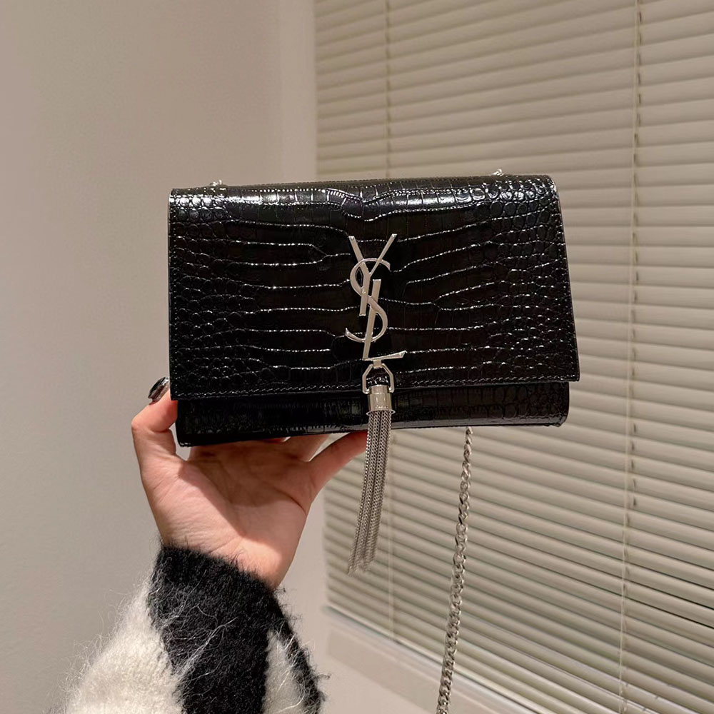 Saint Laurent YSL Kate Tassel Crocodile Leather Bag (Replica)