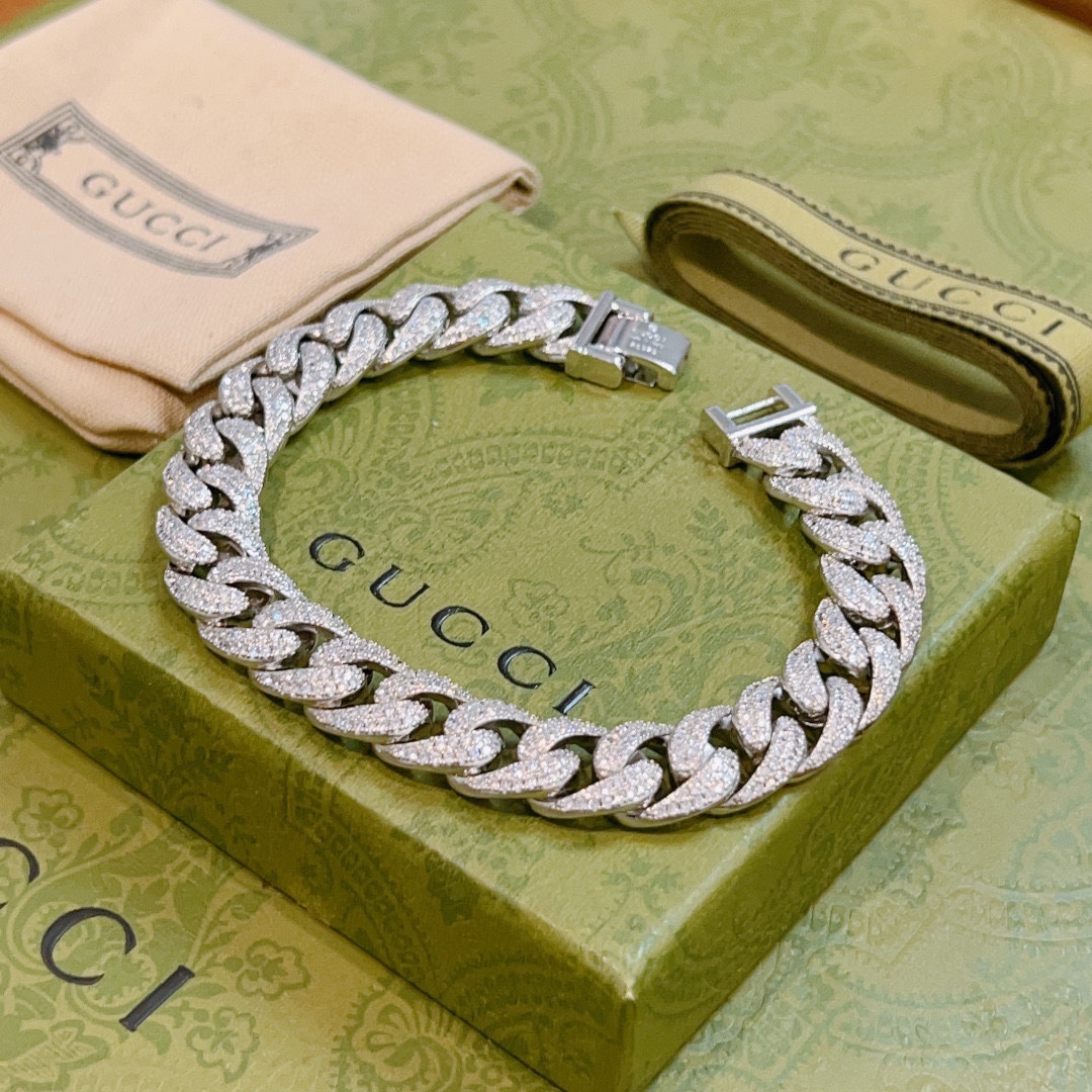 TOP GUCCI Men's/Women's Bracelet - Silver