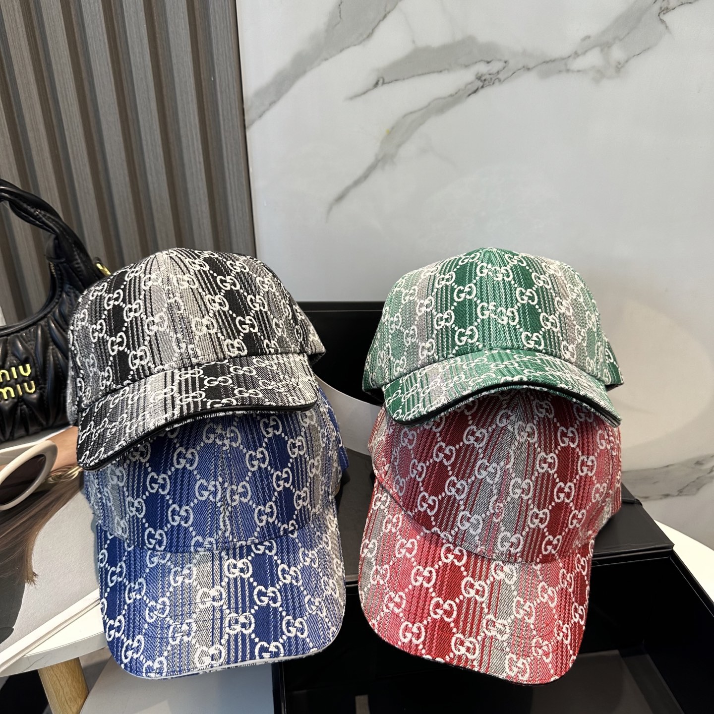 TOP GUCCI Jacquard Baseball Cap - 4 Colors