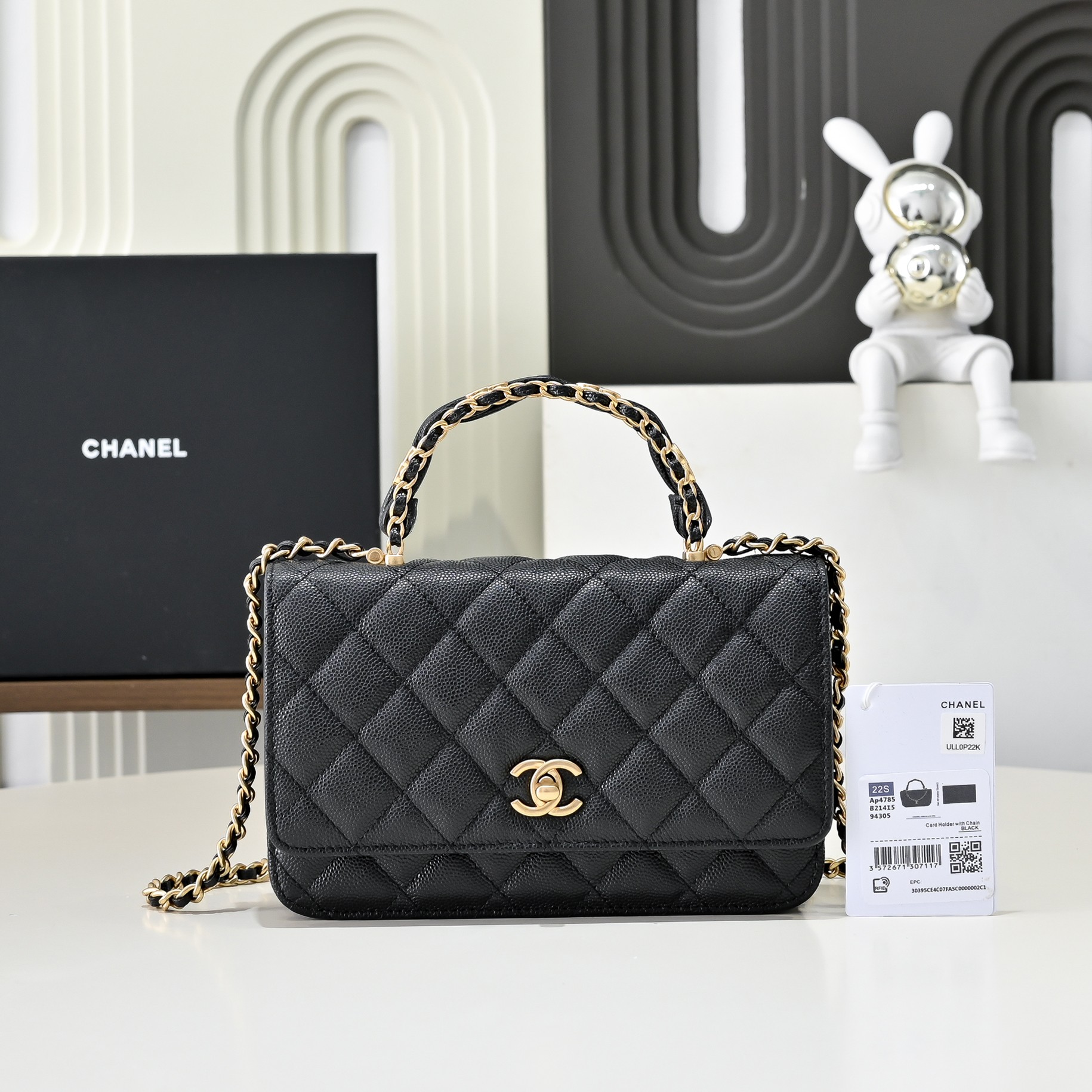 TOP CHANEL WOC Bag with CC Logo Handle Calfskin 19 cm - 5 Color