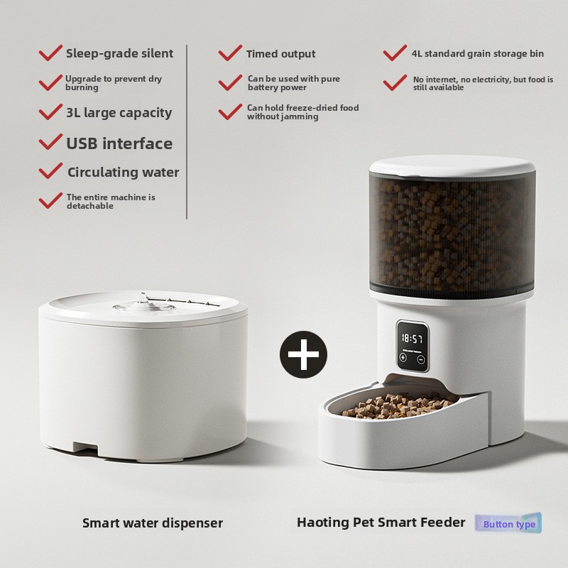 Smart Pet Automatic Feeder 4L Large Capacity Mobile Phone WiFi Interactive Cat Automatic Feeder Pet Supplies - PawPro UK