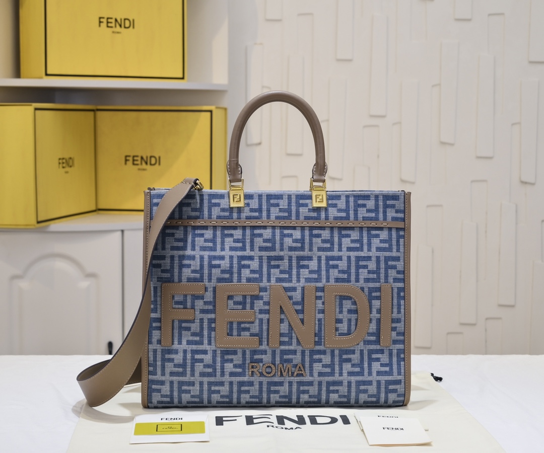 TOP FENDI Sunshine Tote Bag 3 size - Denim