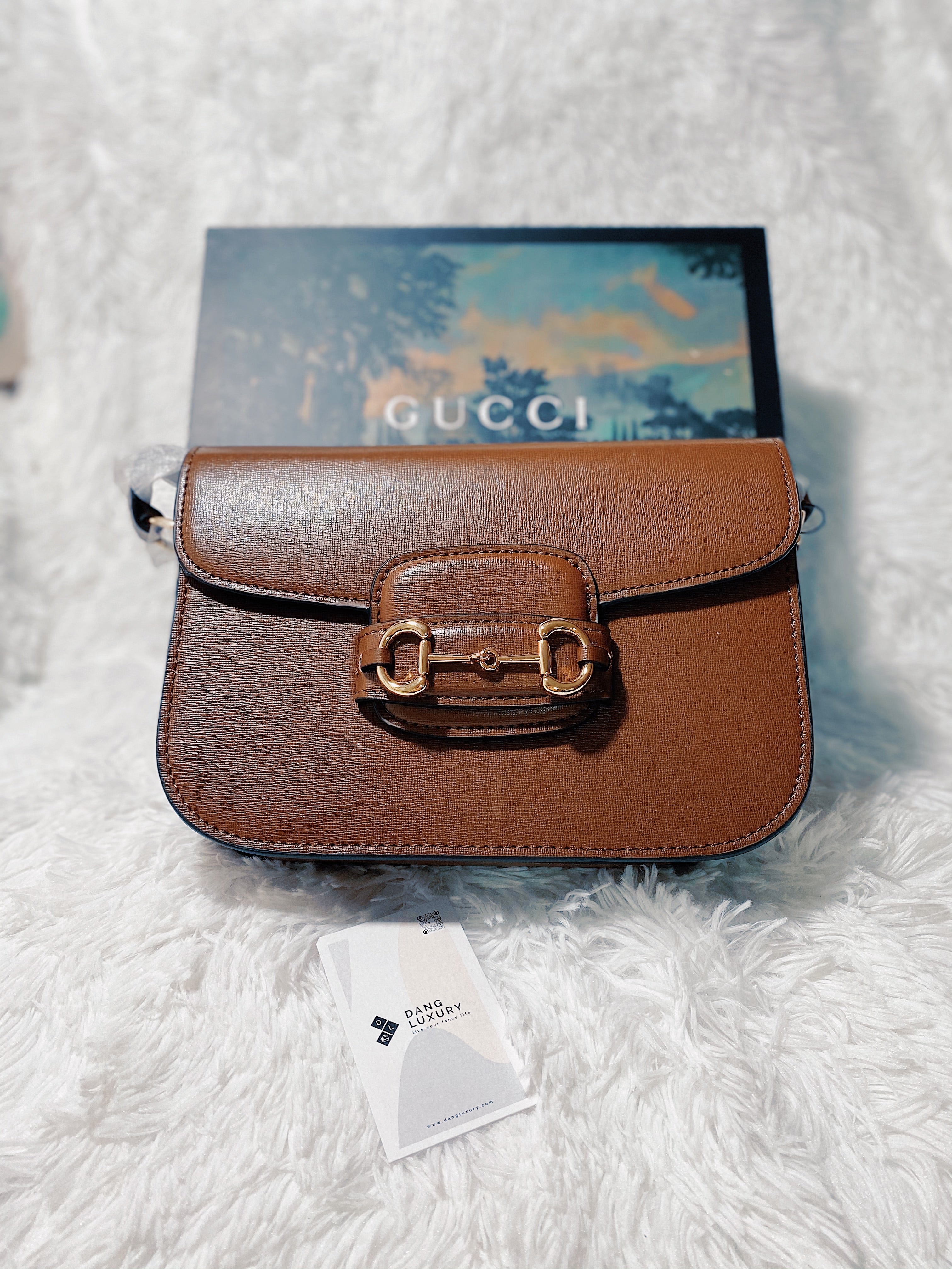TOP GUCCI Horsebit 1955 Bag Textured Leather - Brown