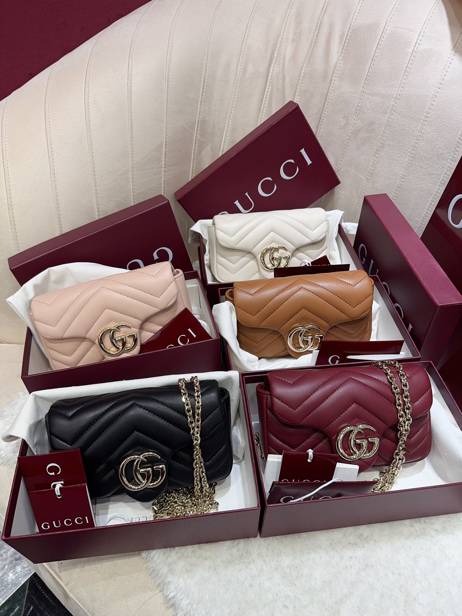 TOP GUCCI GG Marmont Bag 16.5 x 9.5 x 4.5 CM - 5 Colors