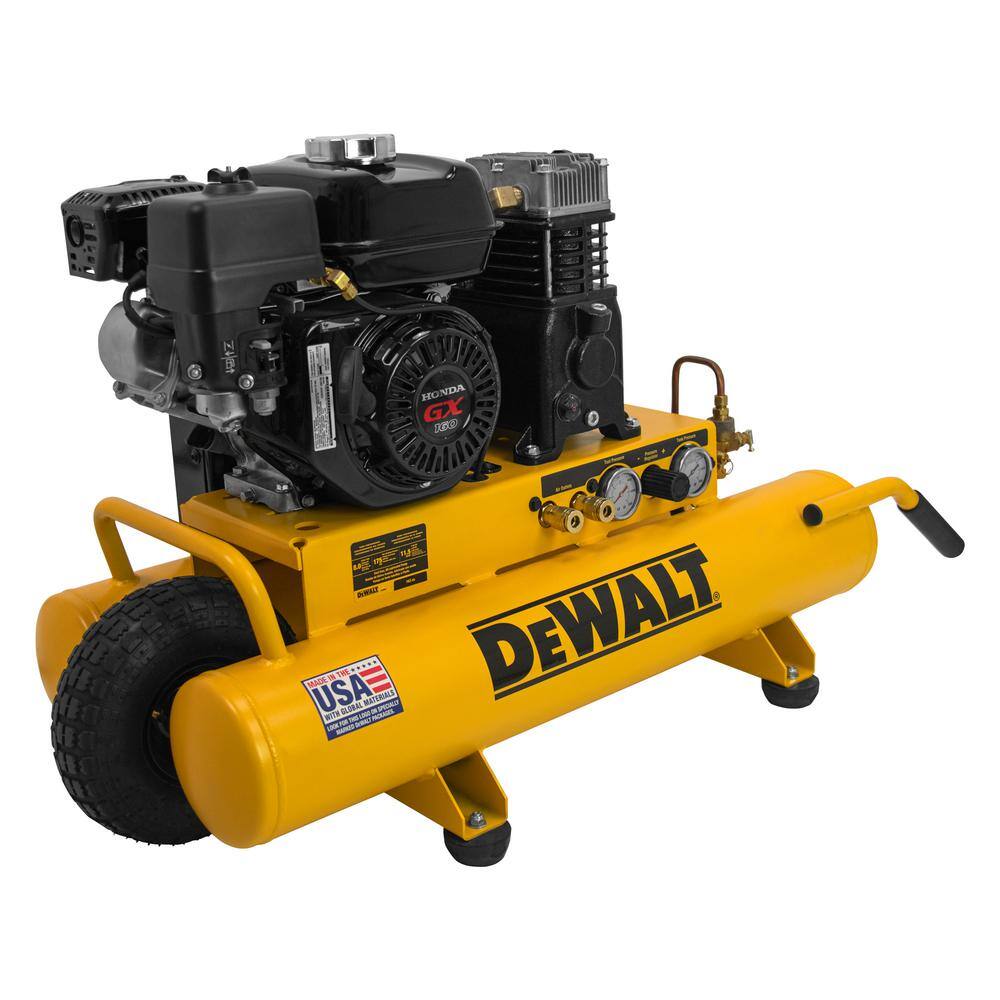 8 Gal. 175 PSI Honda GX160 Gas Powered Wheelbarrow Air Compressor