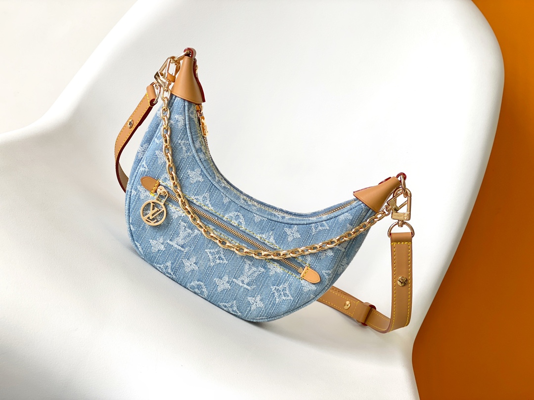 TOP Louis Vuitton LV Monogram Loop Bag 23x13x6cm - Denim