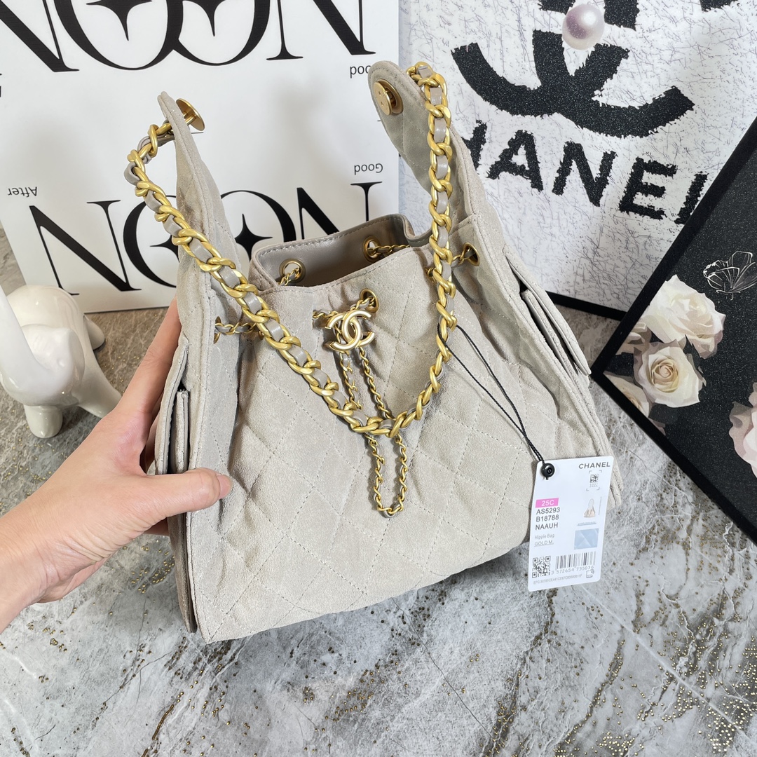 TOP CHANEL Hobo Shopping Bag 26x30x14cm/30x15x40cm - Gray