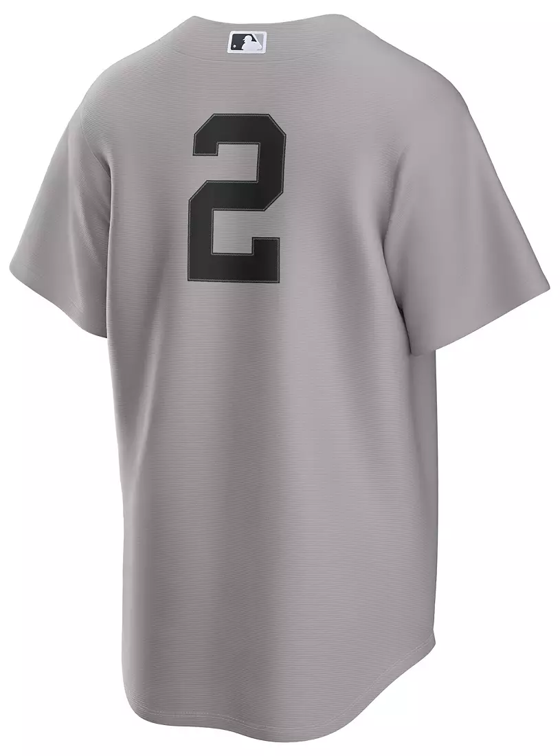 Men's New York Yankees Derek Jeter #2 Gray Road Replica Player Jersey