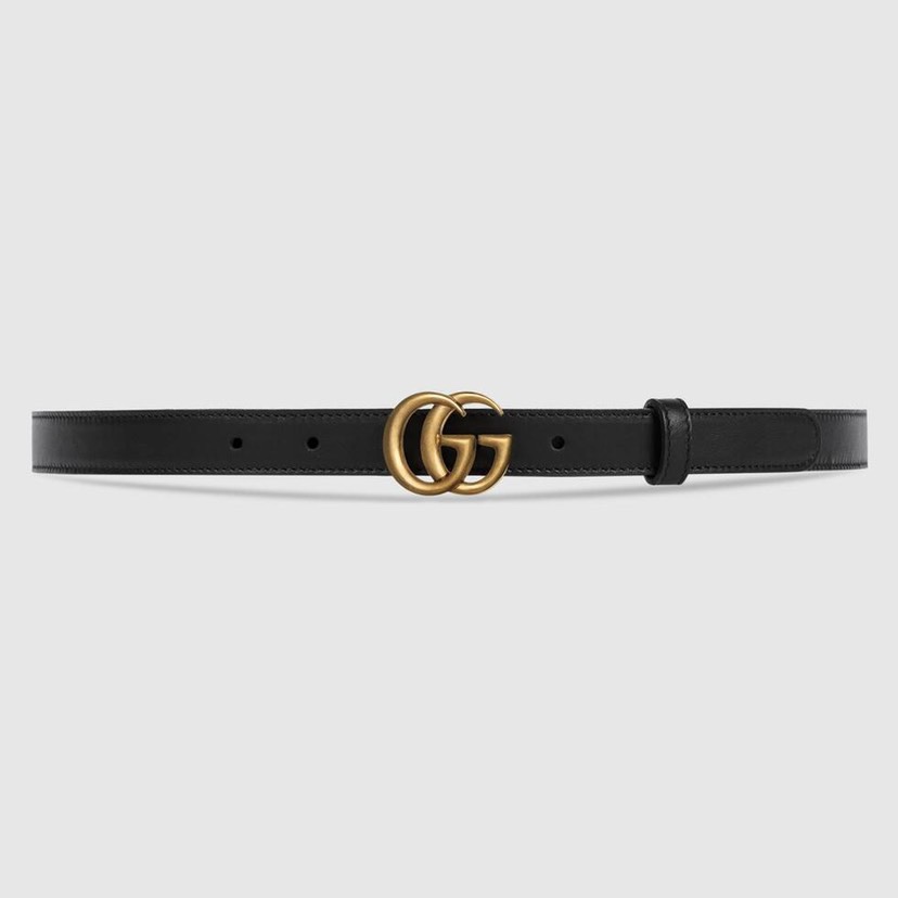 TOP GUCCI Classic Antique Copper Belt - 2CM - Black