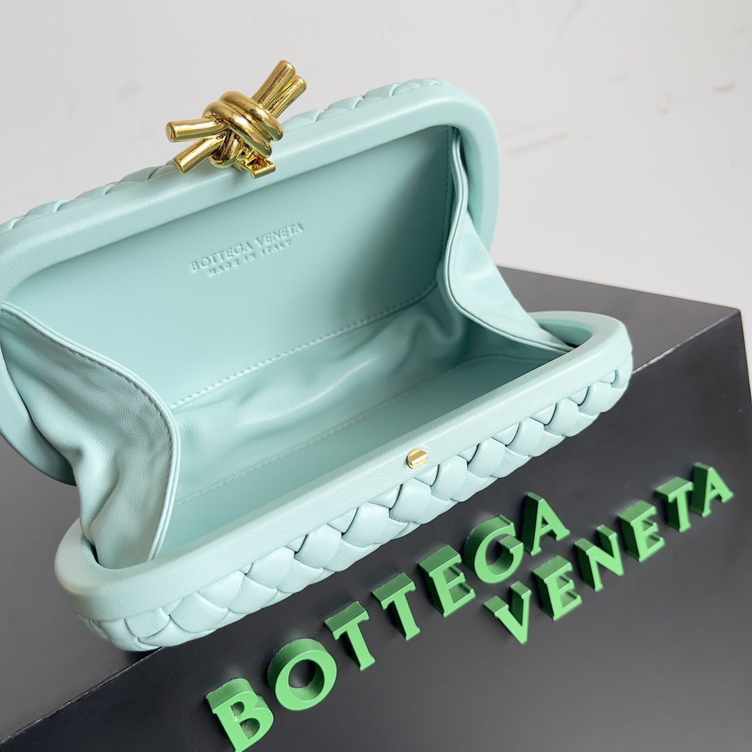 TOP Bottega Veneta BV Knot Weave Bag 20.5x6x12.5 cm - Mint Green