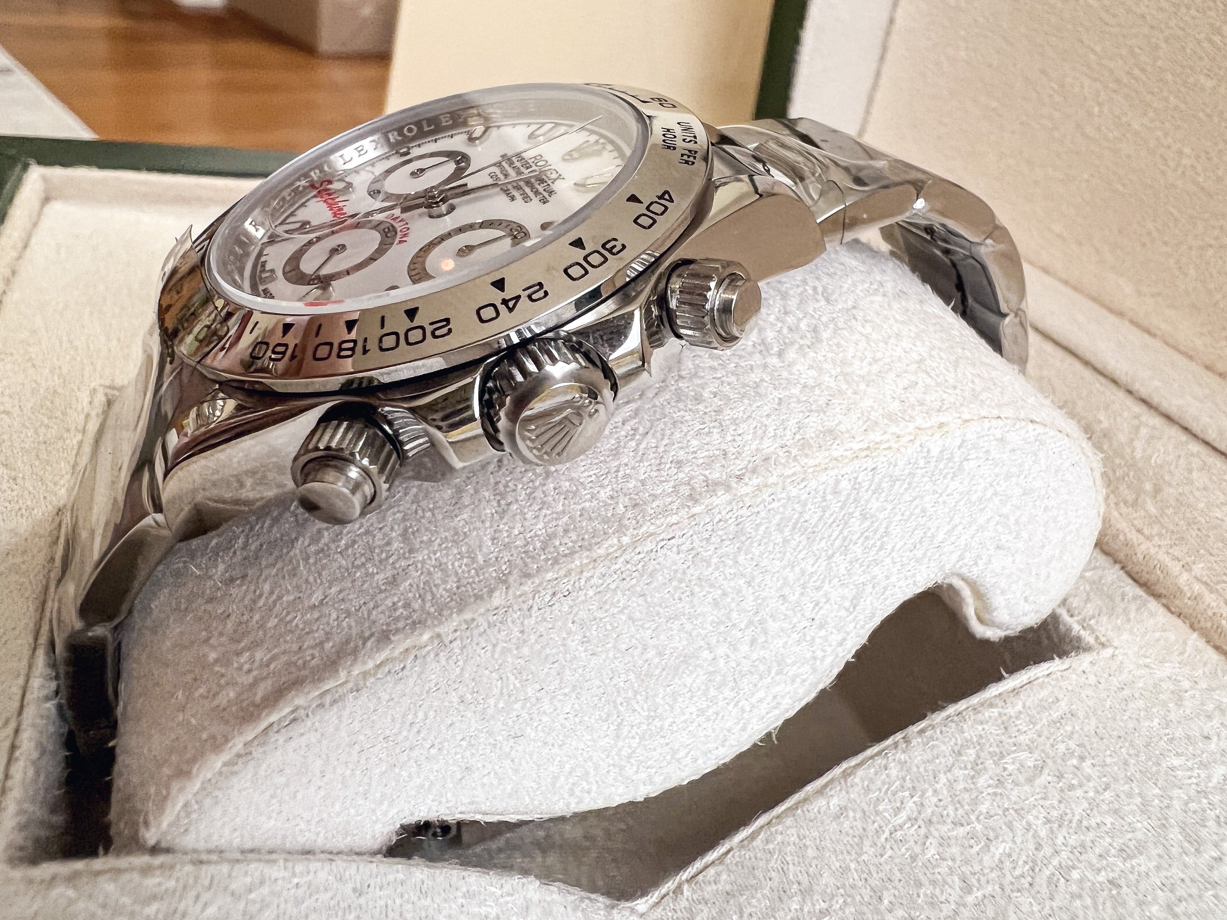 TOP ROLEX Daytona Chronograph White Dial - Silver