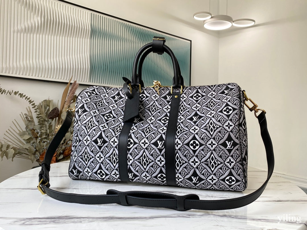 TOP Louis Vuitton LV Duffle Keepall Bag 45cm-Black