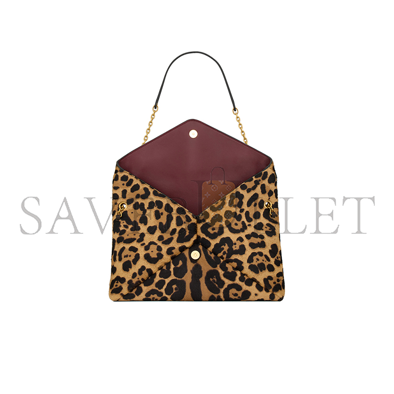 YSL CASSANDRE LARGE POUCH ON CHAIN IN PONY HAIR LEATHER 853610AAFQT2499 (29.5*18*5cm)