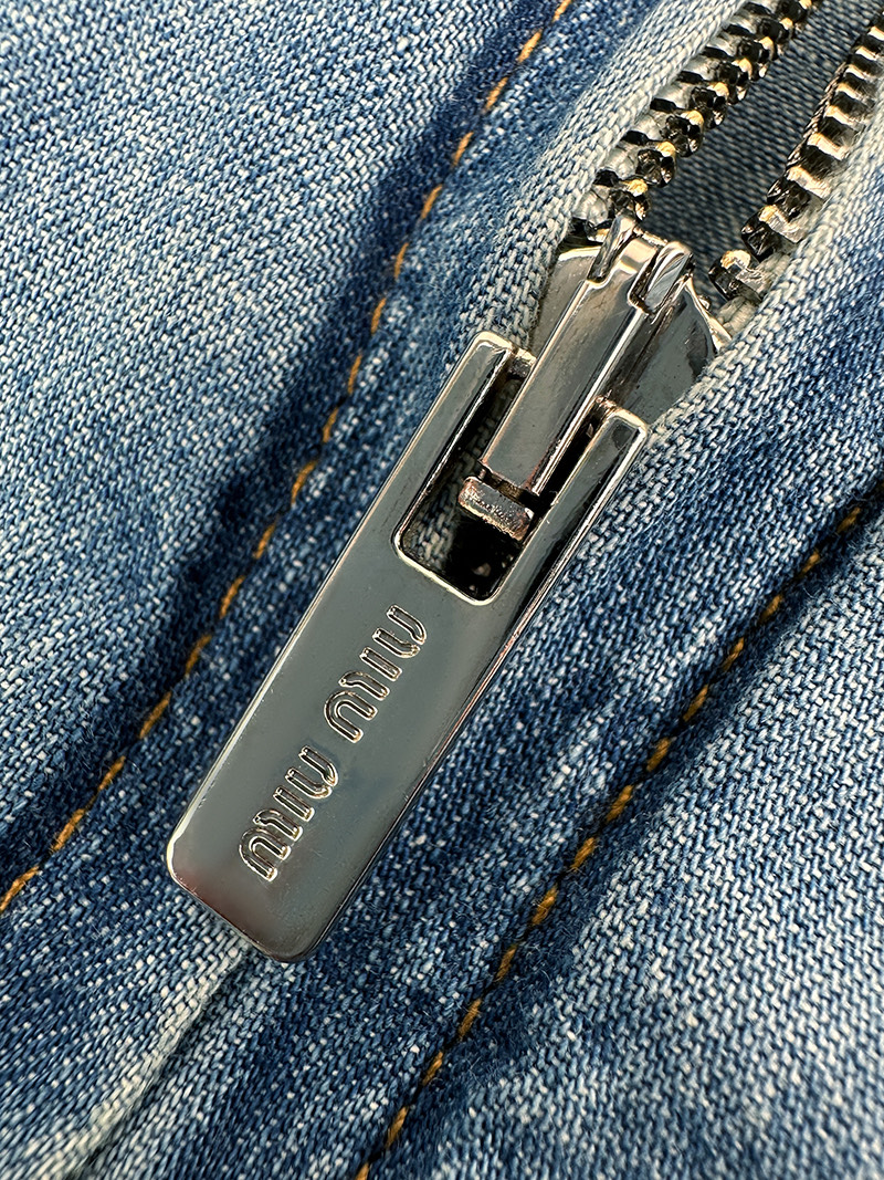 MiuMiu 刺绣徽标牛仔夹克