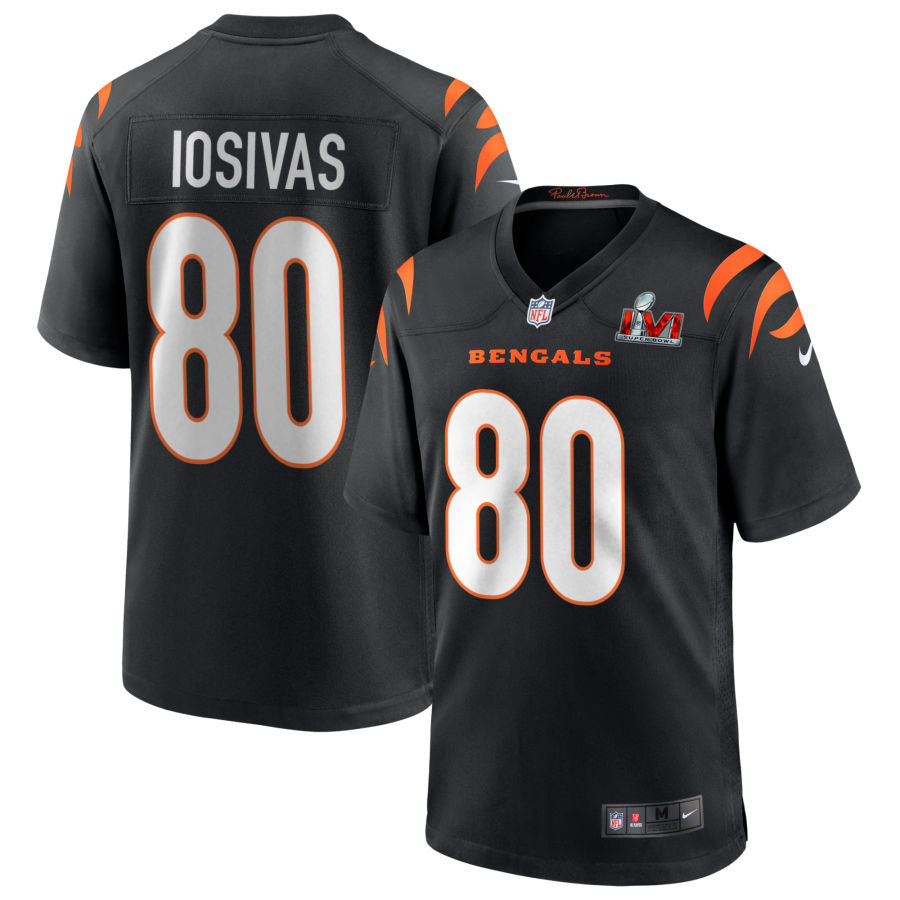 Andrei Iosivas Cincinnati Bengals  Super Bowl LVI Game Jersey - Black