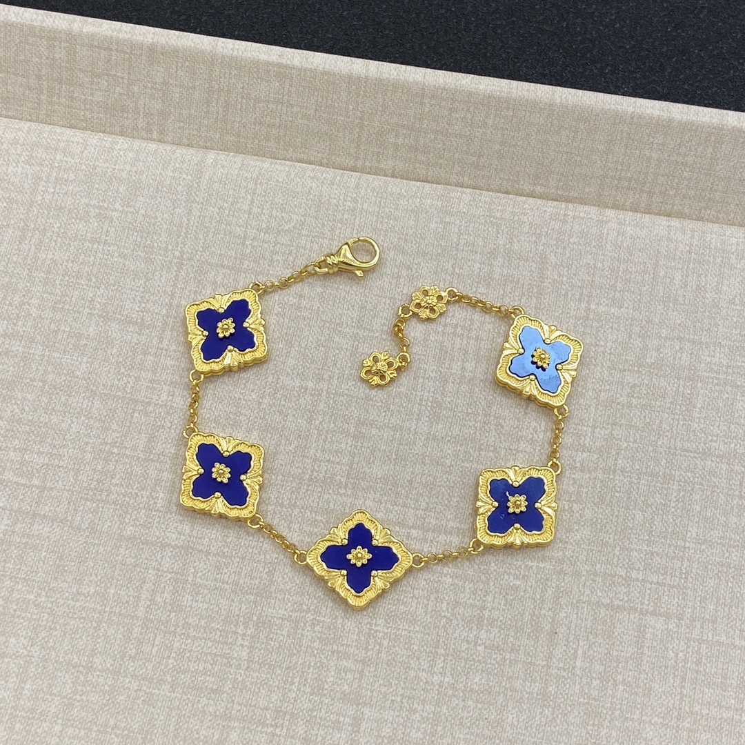 TOP Van Cleef & Arpels Diamond-shaped VCA 5 Motifs Alhambra Bracelet - 4 Color