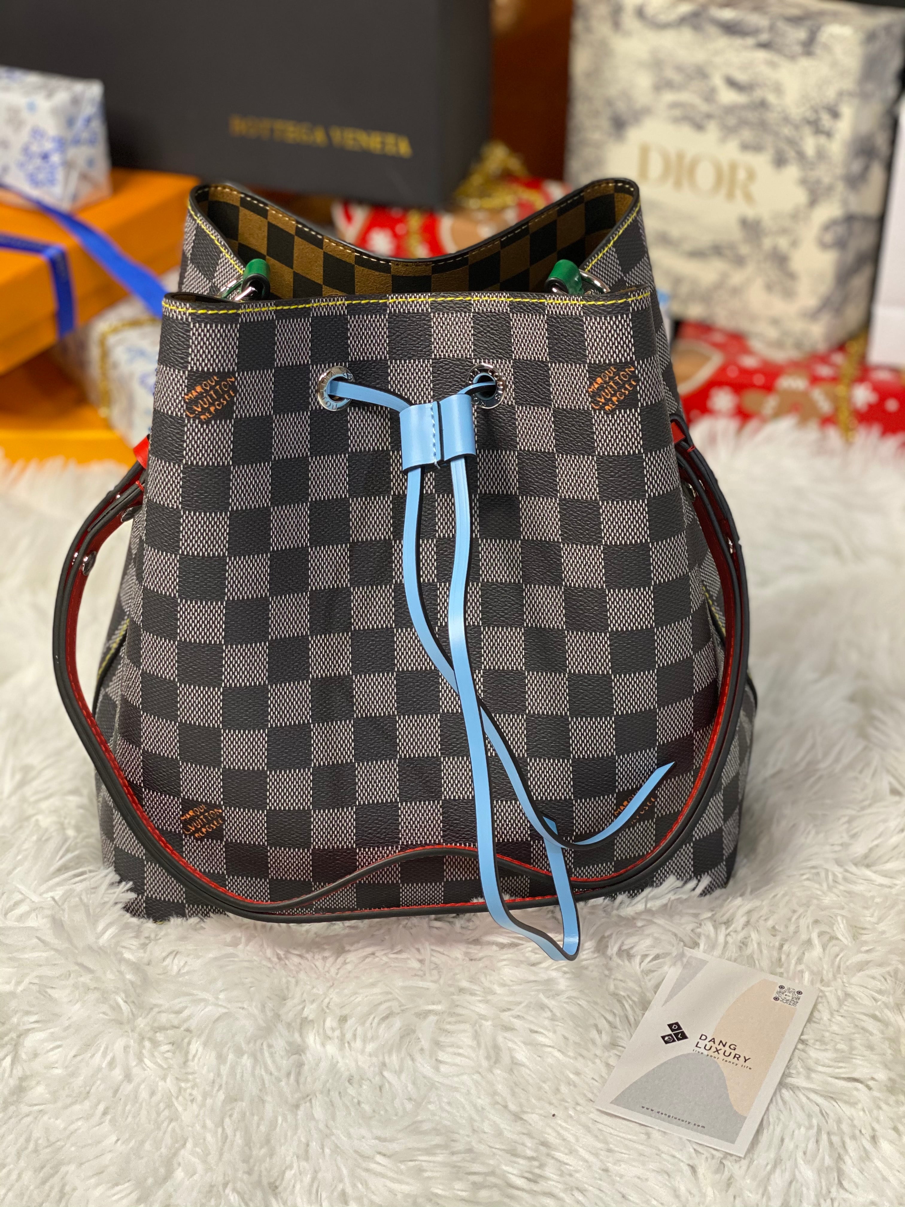 TOP Louis Vuitton LV Noe Bag 34x26x19cm- Damier Black/White Bag